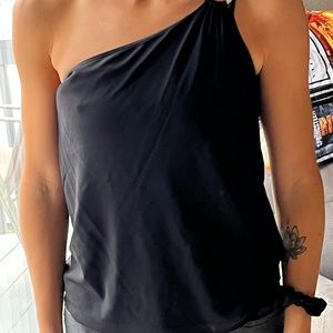 Lauren black one shoulder top. Size large.